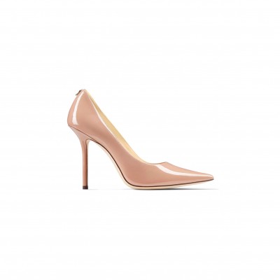 JIMMY CHOO LOVE 100 BALLET-PINK PATENT-LEATHER POINTED PUMPS LOVE100PWJ